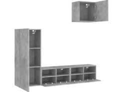 Wohnwände^vidaXL 4-Tlg Wohnwand Betongrau Holzwerkstoff 3216503