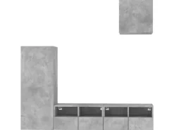 Wohnwände^vidaXL 4-Tlg Wohnwand Betongrau Holzwerkstoff 3216503