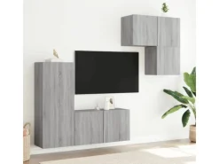 Wohnwände^vidaXL 4-Tlg Wohnwand Grau Sonoma Holzwerkstoff 3216433