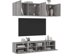 Wohnwände^vidaXL 5-Tlg Wohnwand Grau Sonoma Holzwerkstoff 3216516
