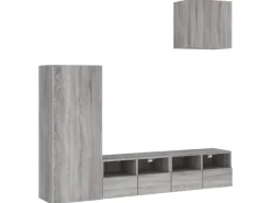 Wohnwände^vidaXL 4-Tlg Wohnwand Grau Sonoma Holzwerkstoff 3216505