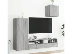 Wohnwände^vidaXL 4-Tlg Wohnwand Grau Sonoma Holzwerkstoff 3216505