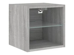 vidaXL 7-tlg. Wohnwand mit LED-Beleuchtung Grau Sonoma Holzwerkstoff