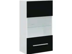 vidaXL 5-Tlg Wohnwand mit LED-Beleuchtung Mattschwarz Holzwerkstoff 3324230