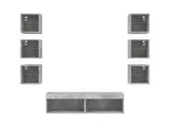 vidaXL 8-Tlg Wohnwand mit LED-Beleuchtung Holzwerkstoff 3216636