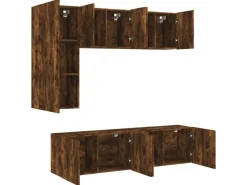 vidaXL 5-Tlg Wohnwand Räuchereiche Holzwerkstoff 3216468