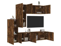 Wohnwände^vidaXL 5-Tlg Wohnwand Räuchereiche Holzwerkstoff 3216493