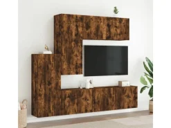 Wohnwände^vidaXL 5-Tlg Wohnwand Räuchereiche Holzwerkstoff 3216493