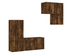 Wohnwände^vidaXL 4-Tlg Wohnwand Räuchereiche Holzwerkstoff 3216432