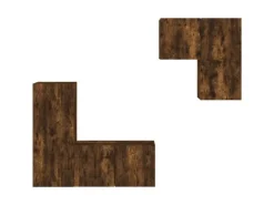 Wohnwände^vidaXL 4-Tlg Wohnwand Räuchereiche Holzwerkstoff 3216432