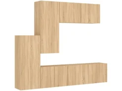 vidaXL 5-tlg. Wohnwand Sonoma-Eiche Holzwerkstoff Modell 4