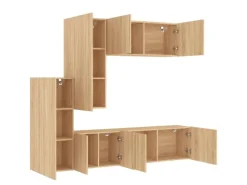 vidaXL 5-tlg. Wohnwand Sonoma-Eiche Holzwerkstoff Modell 4