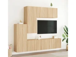vidaXL 5-tlg. Wohnwand Sonoma-Eiche Holzwerkstoff Modell 4