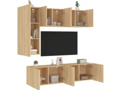 Wohnwände^vidaXL 5-tlg. Wohnwand Sonoma-Eiche Holzwerkstoff Modell 3