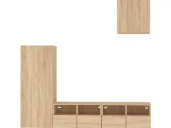 vidaXL 4-Tlg Wohnwand Sonoma-Eiche Holzwerkstoff 3216502