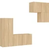 Wohnwände^vidaXL 4-tlg. Wohnwand Sonoma-Eiche Holzwerkstoff Modell 1