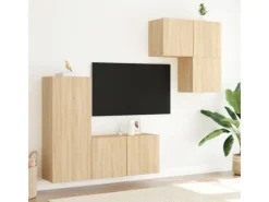 Wohnwände^vidaXL 4-tlg. Wohnwand Sonoma-Eiche Holzwerkstoff Modell 1
