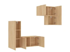 Wohnwände^vidaXL 4-tlg. Wohnwand Sonoma-Eiche Holzwerkstoff Modell 1