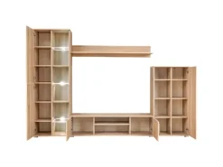 TV-Wände^vidaXL TV Wohnwand mit LED-Leuchten Sonoma Eiche