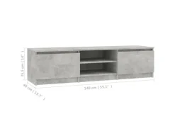 vidaXL TV-Schrank Betongrau 140x40x35,5 cm Holzwerkstoff