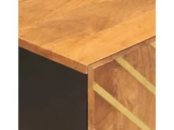 vidaXL TV-Schrank Braun und Schwarz 80x31,5x46 cm Massivholz Mango