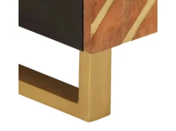 vidaXL TV-Schrank Braun und Schwarz 80x31,5x46 cm Massivholz Mango