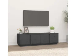 vidaXL TV-Schrank Grau 140x40x40 cm Massivholz Kiefür