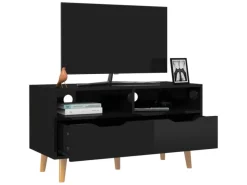Wohnwände^vidaXL TV-Schrank Hochglanz-Schwarz 90x40x48,5 cm Holzwerkstoff