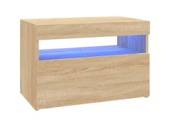 Wohnwände^vidaXL TV-Schrank mit LED-Leuchten Sonoma-Eiche 60x35x40 cm