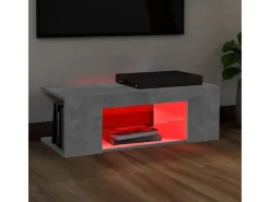 vidaXL TV-Schrank mit LED-Leuchten Betongrau 90x39x30 cm