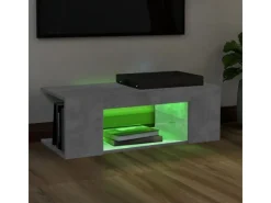 vidaXL TV-Schrank mit LED-Leuchten Betongrau 90x39x30 cm