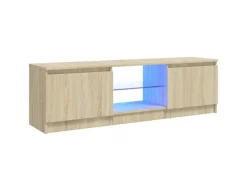 Wohnwände|TV-Wände^vidaXL TV-Schrank mit LED-Leuchten Sonoma-Eiche 120x30x35,5 cm