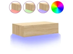 Wohnwände|TV-Wände^vidaXL TV-Schrank mit LED-Leuchten Sonoma-Eiche 60x35x15,5 cm