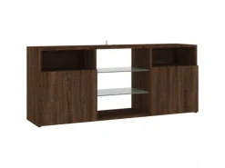vidaXL TV-Schrank mit LED-Leuchten Braun Eichen-Optik 120x30x50 cm