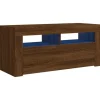 vidaXL TV-Schrank mit LED-Leuchten Braun Eichen-Optik 90x35x40 cm Modell 2