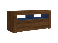 vidaXL TV-Schrank mit LED-Leuchten Braun Eichen-Optik 90x35x40 cm Modell 2