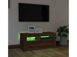 vidaXL TV-Schrank mit LED-Leuchten Braun Eichen-Optik 90x35x40 cm Modell 2