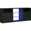 vidaXL TV-Schrank mit LED-Leuchten Schwarz 120x30x50 cm