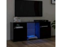 vidaXL TV-Schrank mit LED-Leuchten Schwarz 120x30x50 cm