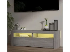 vidaXL TV-Schrank mit LED-Leuchten Grau Sonoma 120x35x40 cm Modell 1