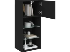 Schränke|TV-Wände^vidaXL TV-Schrank mit LED-Leuchten Schwarz 40,5x30x90 cm