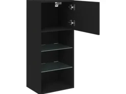 Schränke|TV-Wände^vidaXL TV-Schrank mit LED-Leuchten Schwarz 40,5x30x90 cm