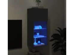 Schränke|TV-Wände^vidaXL TV-Schrank mit LED-Leuchten Schwarz 40,5x30x90 cm