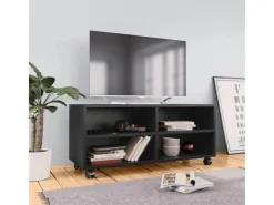 vidaXL TV-Schrank mit Rollen Schwarz 90x35x35 cm Holzwerkstoff