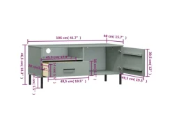 TV-Wände^vidaXL TV-Schrank OSLO mit Metallbeinen Grau Massivholz Kiefür Modell 3
