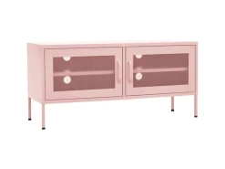 TV-Wände^vidaXL TV-Schrank Rosa 105x35x50 cm Stahl