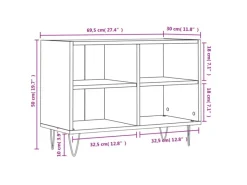 TV-Wände^vidaXL TV-Schrank Schwarz 69,5x30x50 cm Holzwerkstoff Modell 1