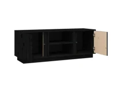 Wohnwände|TV-Wände^vidaXL TV-Schrank Schwarz 110x35x40,5 cm Massivholz Kiefür Modell 1