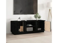 Wohnwände|TV-Wände^vidaXL TV-Schrank Schwarz 110x35x40,5 cm Massivholz Kiefür Modell 1