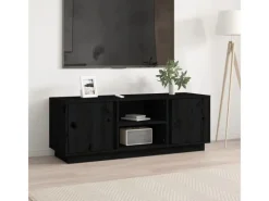 Wohnwände|TV-Wände^vidaXL TV-Schrank Schwarz 110x35x40,5 cm Massivholz Kiefür Modell 1